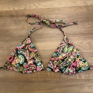 Victoria’s Secret floral and gold triangle bikini top